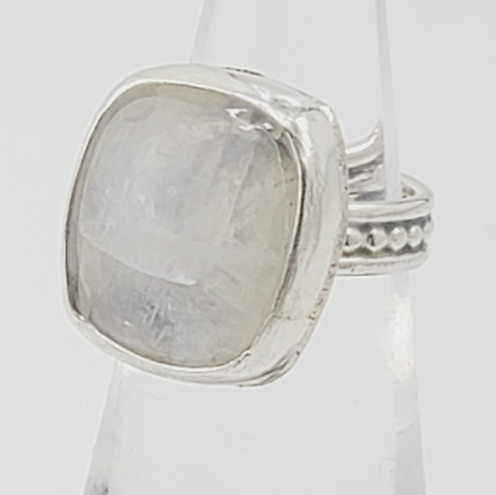 MOONSTONE HANDMADE RING IN 925 STERLING SILVER METAL 4 - Picture 6 of 6